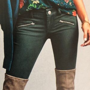 Cabi Zip Skinny. Hunter color